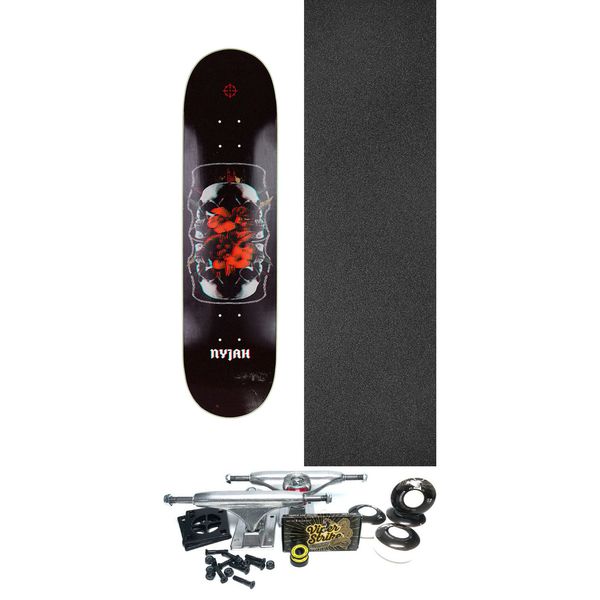 Disorder Skateboards Nyjah Huston Mirror Black Skateboard Deck - 8" x 31.75" - Complete Skateboard Bundle